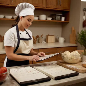 A well-organized baker’s workspace with tools and ingredients, illustrating steps to becoming a baker