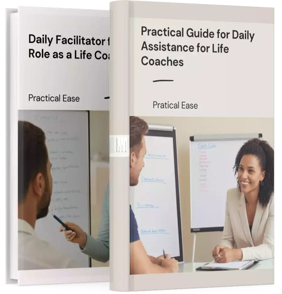 Illustration of a life coach organizing a coaching session with a client